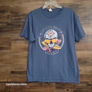 Tribal Surf Carolina Beach North Carolina Graphic T Shirt Mens L Blue Hipster